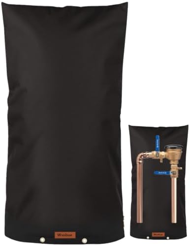 Backflow Preventer Cover Insulated Pouch (Black, 18''W x 34''H) by Wsobue