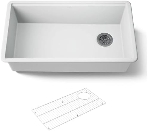 KOHLER Billings™ 32-1/2" Undermount Kitchen Sink, Single-Bowl Sink, Neoroc, K-33710-CM6, Matte White by Unknown