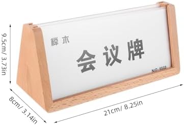 Milisten Name Plate Holder Table Sign Display V-shaped with Wood Base Acrylic Elegant Versatile and Stylish Desk Nameplate for Desk and Office Use for Meeting Room and Reception Areas - Image 2
