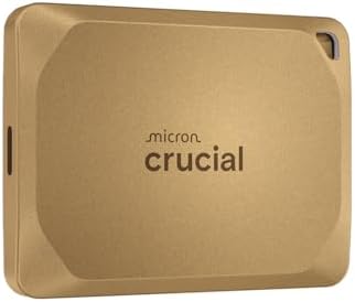 Crucial X10 Pro 2TB Portable SSD, Up to 2,100MB/s Read, 2000MB/s Write, USB 3.2 USB-C, External Solid State Drive, Durable Storage for Professional Creators, Gold - CT2000X10PROSSD9D02 by Crucial