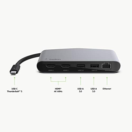 Belkin Thunderbolt 3 Dock Mini HD With Cable - Usb C Hub - Usb C Docking Station For Macos & Windows, Dual 4K @60hz, 40Gbps Transfer Speed, With Ethernet Port, BLACK - Image 5