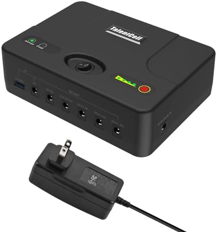 TalentCell Mini UPS Uninterrupted Power Supply, 142.08Wh DC 24/19/15/12/9/5V Lithium ion Battery Pack, Multiple Output for Wireless Router, Modem, LED Light, CCTV Camera and More by TalentCell
