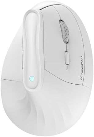 KYSONA Ergonomic Mouse Wireless, Bluetooth Vertical Mouse, 5-Level Adjustable DPI, 2.4G Silent Switch Mice for Windows, MacOS, IPadOS, Laptop, PC, White by KYSONA