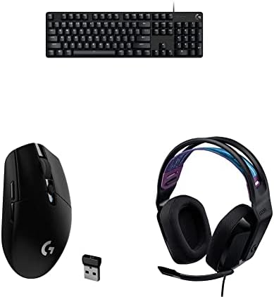 Logitech G413 SE Full-Size Mechanical Gaming Keyboard + G305 Lightspeed Wireless Gaming Mouse + G335 Wired Gaming Headset Bundle - Black by LogitechG
