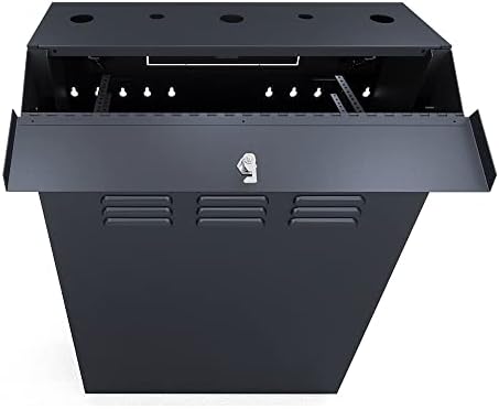 NavePoint 6U Vertical Server Rack Enclosure, Low Profile, 27.5" Deep, Max Weight Capacity 132lbs - 6U Network Cabinet Vertical Wall Mount, Perforated, Black - Image 4