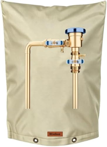 Backflow Preventer Cover Insulated Pouch,Outdoor Pipe Insulation Cover,Winter Freeze Protection Water Well Pump Covers Sprinkler Valve Cover Insulated (Khaki, 24''W x 36''H) by Wsobue