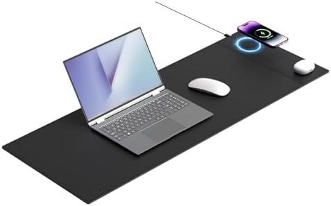 Mouse Pad with Wireless Charger, 15W Fast Charge, 31"x11.7" (Right) by Hi-HONX