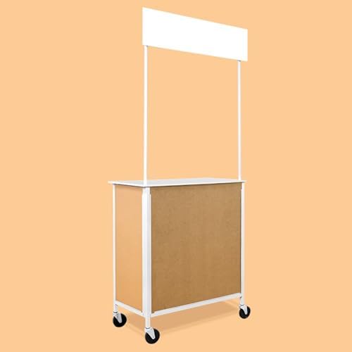 Mobile Portable Promotion Counter Table, Pop Up Podium Trade Show Exhibition Reception Event Desk Trade Show Display Counter Speech Stand ,Supermarket Tasting Table Advertising Display Banner Stand by Unknown