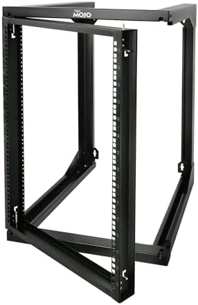 Tecmojo 15U Wall Mount Server Rack, Open Frame Network Rack for 19" Computer/AV/Data/IT/Media Equipment, 24" Depth, 16" Apart Mounting Holes, Swing Gate, Square and Tapped Holes by Tecmojo