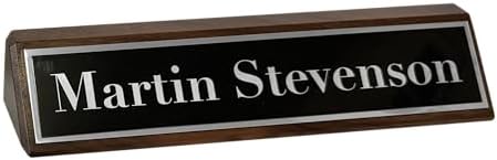 Gem Awards Custom Name Plate for Desk, Oak Insert, 2x8 Inch - Image 5