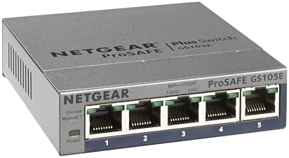 NETGEAR 5-Port Gigabit Ethernet Easy Smart Managed Switch (GS105Ev2) by NETGEAR