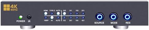 ISEEVY 4K60 Video Wall Controller 2x2 UHD TV Wall Controller 1X2 2X1 1X3 3X1 1X4 4X1 Support HDMI USB-C 4K60 Inputs and 4X HDMI 4K Outputs for max 4 TVs into 1 Wall - Image 6