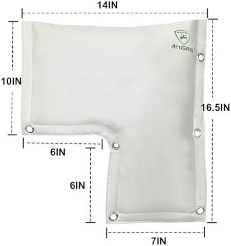 Insulated Pouch - Backflow Preventer Insulation Cover for Winter Freeze Protection, Pressure Vacuum Breaker Cover Pale Khaki, 14” W x 16.5”H - Measure Before Purchase - Image 3