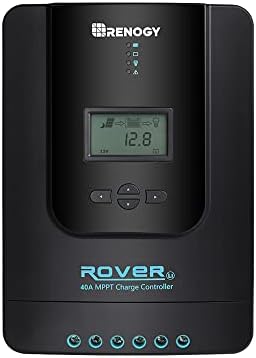Renogy Solar Charge Controller Rover 40A 12V24V Auto Parameter DC Input MPPT Charge Controllers for Solar Panels Adjustable LCD for Gel Sealed Flooded Lithium Battery by RenogySolar