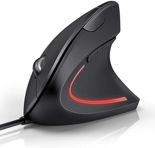 TECKNET Wired Mouse, Comfortable Ergonomic Mouse with 6400 DPI by Tecknet