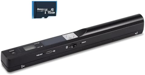 Portable Document Color Photo Scanner for A4 Documents，900DPI Handheld Mobile Image Scan for Business,Photo,Receipt,Book,Picture,Scanning Wand，JPG/PDF Format, High Speed,with 16G SD Card by GZGYNADAST