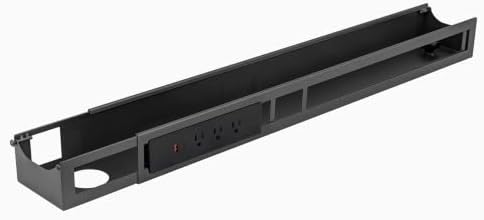 Desky Integrated Cable & Power Channel 3 Plugs Space Gray by Desky