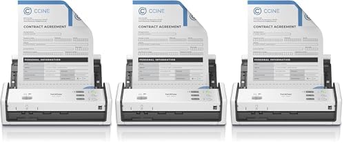 Brother ADS-1350W Wireless Compact Desktop Scanner | Scan Speeds of Up to 30ppm | Single Pass Double-Sided Scanning (Pack of 3) by Unknown