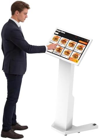 21.5 inch Touch Screen Self Service Kiosk, Floor Standing Digital Signage Display, FHD Android Interactive Information Kiosk for Retail Stores, Restaurants, Shopping Mall Wayfinding, Advertising by Cryonavis