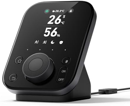 SwitchBot Hub 3 (3rd Gen), Smart Home Hub with 2.4" IPS Screen & Knob Control, WiFi Thermometer Hygrometer, IR Remote (Matter/Bluetooth 200m), Alexa/Google/Apple Home Compatible, Gray by SwitchBot