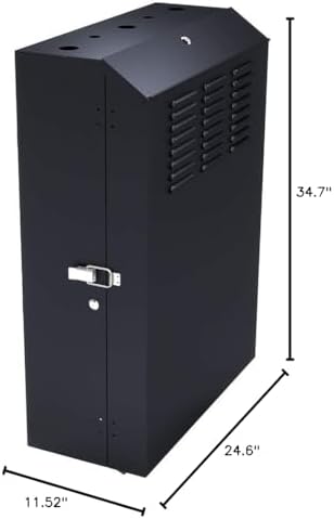 NavePoint 6U Vertical Server Rack Enclosure, Low Profile, 27.5" Deep, Max Weight Capacity 132lbs - 6U Network Cabinet Vertical Wall Mount, Perforated, Black - Image 5