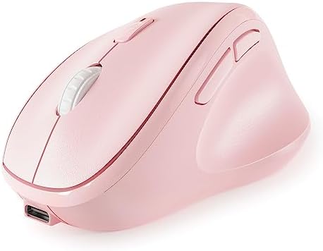 Micropack Wireless Bluetooth Mouse Ergonomic Vertical for Laptop MacBook PC Tablet Rechargeable Silent Click Multi-Device 3-Mode 2.4G Adjustable DPI Compatible with Windows Android iOS MacOS Pink by Unknown