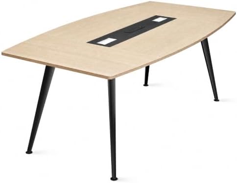 DWVO 70.8" Boat Shaped Conference Table, 6FT Meeting Table, Light Wood by DWVO
