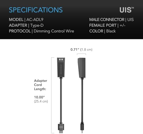 AC Infinity Dimmer Wire to UIS Port Type-D Adapter Dongle, Conversion Cable Cord for LED Grow Lights with Dimming Control Wire Drivers (Pack of 2) - Image 6