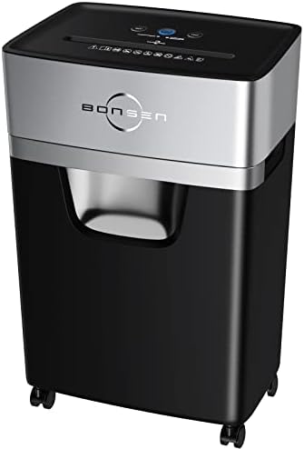 BONSEN 16-Sheet Heavy Duty Paper Shredder for Office, 60-Minute Running Time Cross-Cut CD Shredder with 60dB Low-Noise, 5.3-Gallon Pull Out Bin, Anti-Jam & Quiet Shredder for Home Office (S3102) by BONSEN