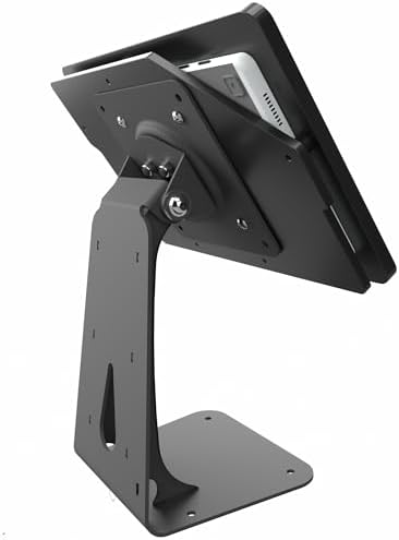 Anti-Theft Acrylic Case with 360 Rotate 180 Swivel Metal Desktop Stand & 90-Degree USB C Cable for Samsung Galaxy TAB A9 A11 8.7" Tablet (Black) - Image 2