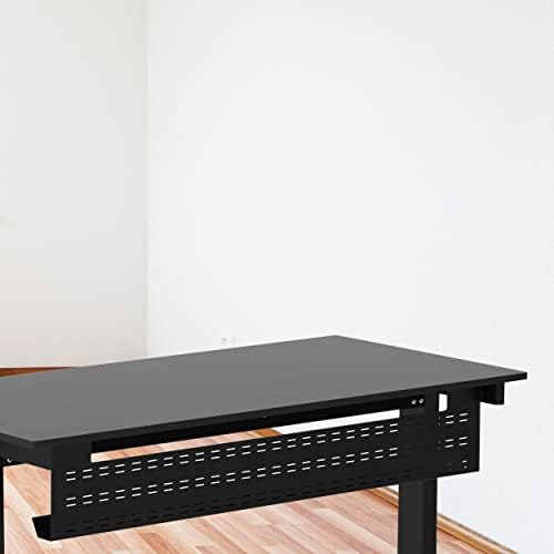 Stand Up Desk Store Under Desk Cable Management Tray Black Horizontal Computer Cord Raceway and Modesty Panel (Black, 51") - Image 3