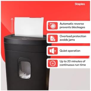 Staples 12-Sheet Micro-Cut Paper Shredder, High-Security, Anti-Jam, Black - Image 5