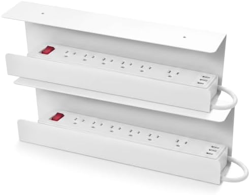 2 Pack Under Desk Cable Management Tray,Hold 11 lbs, 16 x 5 x 3 Inch, White by Unknown