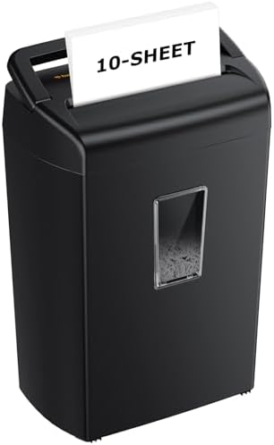 Bonsaii 10-Sheet Heavy Duty Cross Cut Paper Shredder for Home Office by bonsaii