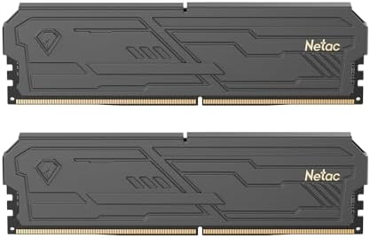 Netac DDR4 DRAM 16GB Kit (2x8GB) 3200MHz XMP 2.0 Dual Channel RAM CL16 (PC4-25600) 1.35V 288-Pin Upgraded Aluminum Heat Sink Ideal for Gaming Computer Upgrade - Shadow III Series Black by Netac