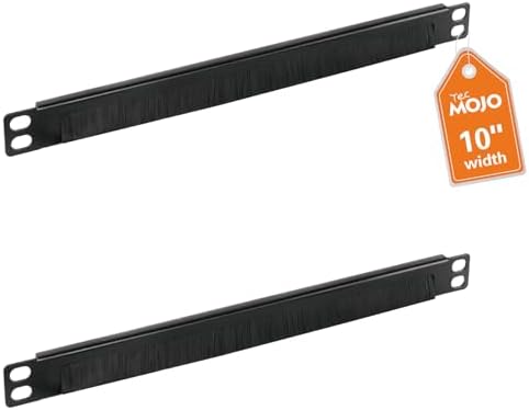 Tecmojo 2 Pack 0.5U Cable Management Brush Panel for 10" Server Rack, Rack Mount Cable Organizer for Network Cabinet, Black by Tecmojo