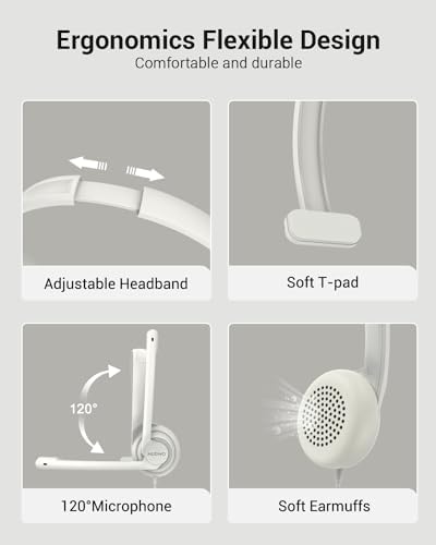NUBWO HW02 USB Headset with Microphone Noise Cancelling & in-line Control - Image 7