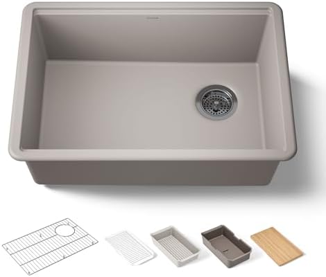 Kohler 33713-PC-CM3 Billings® 27" undermount single-bowl workstation kitchen sink, Matte Taupe by Unknown