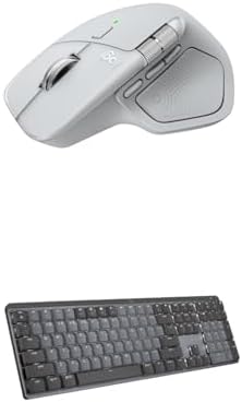 Logitech MX Master 4 for Mac Wireless Bluetooth Mouse with Haptic Feedback + MX Mechanical Wireless Illuminated Keyboard with Tactile Quiet Switches - USB-C, Windows, Linux, Chrome, Mac - White Silver by Logitech