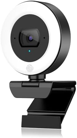 4K Webcam with Ring Light, PDAF Autofocus Web Camera for Desktop Computer by Unknown