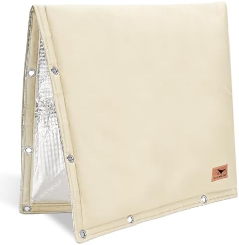Backflow Preventer Insulation Cover - 2 Way Opening Pipe Insulation Cover for Irrigation Valve, Sprinkler Cover for Outside - Winter Freeze Protection Backflow Cover - 24" W x 24" H, Beige by DEMEDO