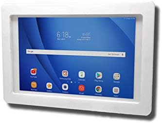 Anti-Theft Acrylic VESA Enclosure for Galaxy TAB A 8.0" w S-Pen Tablet with Free Wall Mount Kit & 90-Degree Angle Charge Cable (TAB A 8.0 w S-Pen SM-P200, White) by TABcare