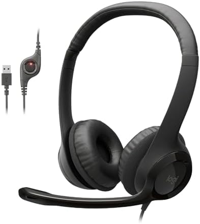 Logitech H390 Wired Headset PC/Laptop Stereo Headphones, USB-A, Black by Unknown