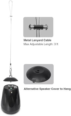 Sound Town Commercial Restaurant Bluetooth Amplifier + Pendant Speaker Set, with One 6-Zone 70V/100V Amplifier with Bluetooth, 12 x All-Weather 4-Inch Pendant Speakers, Black (STCA360X12PD4B) - Image 7
