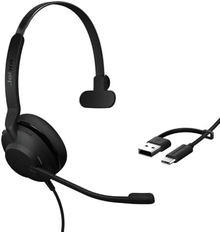 Jabra Evolve2 30 SE (2025 Version) Wired Single-Ear Headphones with Microphone – Computer Headset - USB-A and USB-C Cable - Microsoft Teams Certified - Works with All Meeting Platforms – Black by Jabra