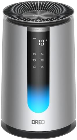 DREO Home Air Purifier 338, Bedroom HEPA Air Cleaner for Dorm Room, Pets, Smoke, Dust, Pollen,Odor with Scent Diffuser,PM2.5 Quality Monitor, 4 Fan Speeds & Auto/Turbo/18dB Quiet Sleep Mode, DR-HAP008 by DREO