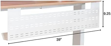 Stand Up Desk Store Under Desk Cable Management Tray Horizontal Computer Cord Raceway and Modesty Panel (White, 39") - Image 5