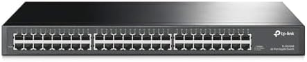 TP-Link 48 Port Gigabit Ethernet Switch | Plug and Play | Sturdy Metal w/ Shielded Ports | Rackmount | Fanless | Traffic Optimization | Unmanaged (TL-SG1048) , Black by TP-Link