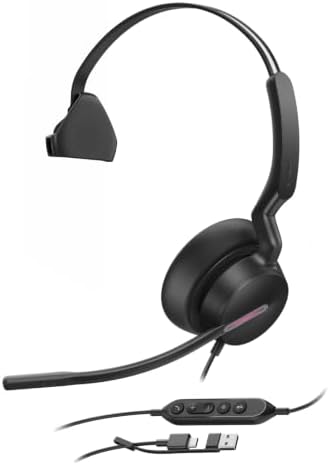 Yealink UH46 Mono Wired Headset with Mic Noise Cancelling Headset USB-C/A by RedefineYourWorkplace