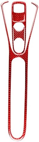 Car Center Console Shifter Transmission Panel Sticker Set Real 3K Red Carbon Fiber Decoration Interior Accessories Trim Compatible with Benz Smart Fortwo 2011 2012 2013 2014 2015-Type C by PJFUS